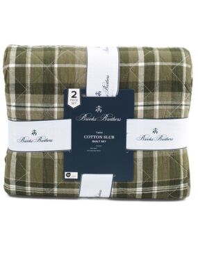 Brooks Brothers Plaid Cotton Slub Quilt Set